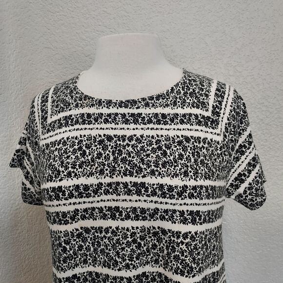 J. Jill Wearever Collection Black & White Paisley Casual Shift Dress Size S - Picture 3 of 11